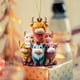 thumbnail image 1 of Day Sweet Bull Family 2D Flat Acrylic Keychain Car Rearview Mirror Accessories Backpack, 1 of 6