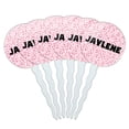 thumbnail image 1 of Jaylene Cupcake Picks Toppers - Set of 6 - Pink Speckles, 1 of 1