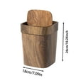 thumbnail image 3 of Small Can Retro Can Vintage Wood Grain Small With Swing Lid Rectangular Garbage Reusable Farmhouse Waste For Bedroom Kitchen Bathroom Wooden Rubbish Bags Home Decor, 3 of 4