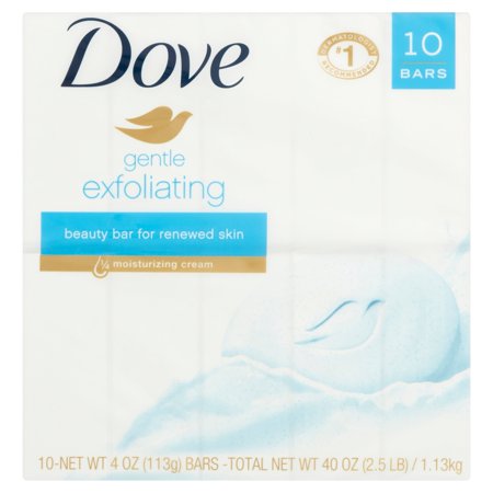 Dove Gentle Exfoliating Soap Bars, 4, oz, 10 count - Walmart.com