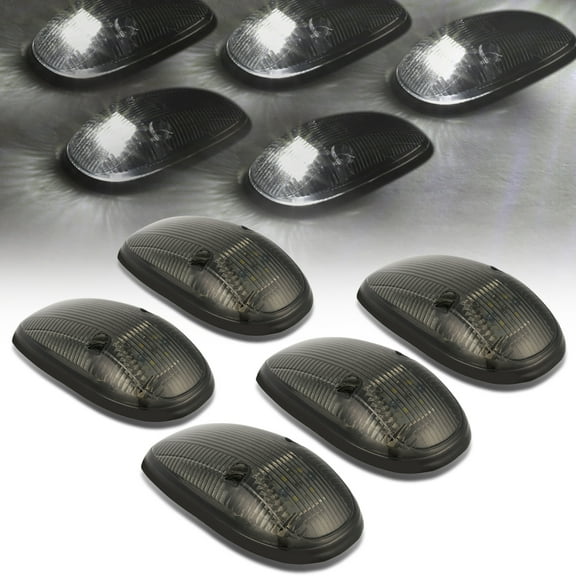 DNA Motoring CBL-DR99-SM-W For 1999 to 2001 Dodge Ram 1500 2500 3500 BE 5 X LED Cab Roof Top Lights (Smoked Housing White LED) 00