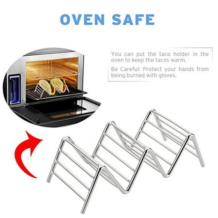 Joyfeel 2019 Hot Sale Taco Holder Taco Stand Stainless Steel Rustproof Rack Bracket Tray Style for Baking (Best Dishwasher Reviews 2019)