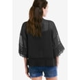 thumbnail image 3 of Ellos Women's Plus Size Sheer Lace Trim Kimono Cardigan Oversized, 3 of 4