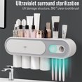 thumbnail image 3 of pitrice Electric Toothbrush Holder Rechargeable Bathroom Wall Mounted Toothpaste Squeezer Dispenser Detachable Washable Rack Shelf Type 2 Gray White, 3 of 9