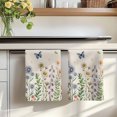 thumbnail image 7 of Spring Floral Kitchen Towels Set of 2, Pink Blue Flowers Butterfly Rustic Absorbent Dish Towels for Kitchen, Microfiber Hand Towel, Quick Drying Tea Towel for Cleaning Decorative Dishcloths, 7 of 7