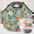 thumbnail image 6 of Herdesigns Floral Flower Plant Neoprene Lunch Bag, Blooming Flowers Insulated Lunch Box for Women Men Washable Lunch Tote Soft Lunch Container With Zipper for Work Picnic Travel, 6 of 7