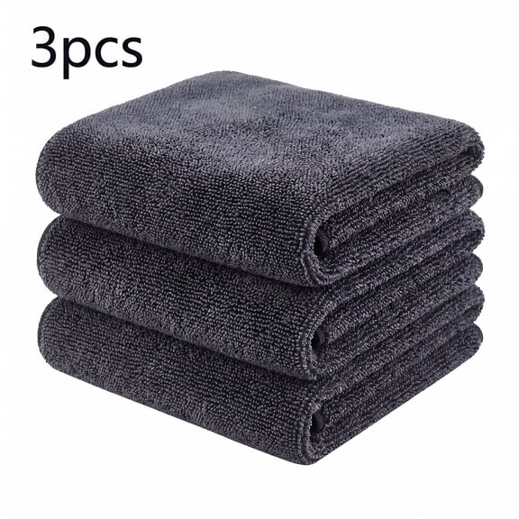 ROSEXIXI car drying towel 3 Pcs 11.8x15.75in Black for car cleaning