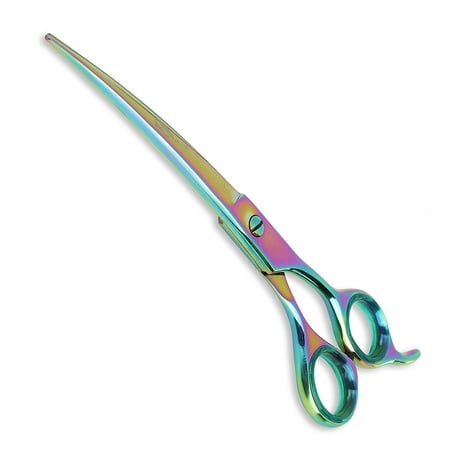 UPC: 0701698575718 | Sharf Gold Touch Pet Grooming Shears  7.5 Inch Rainbow Curved Shears  440c Stainless Steal Japanese Shears  Pet Grooming Curved Scissors & Dog Shears …