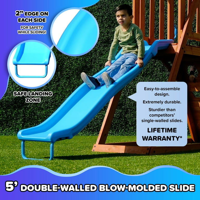 Sportspower Grand Teton Wooden Swing Set with 2 Swings, Play Fort