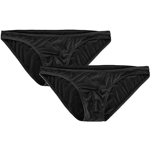 Summer Code Mens Basic Bikini Briefs Pack Low Rise Ice Silk Underwear
