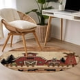 thumbnail image 4 of Round Area Rug 3.3 Ft, Brown Farmhouse Washable Non-Slip Circle Carpet for Living Room/Bedroom, Vintage Country Animals Wooden Grain Low-Profile Small Kitchen Mats Collection Rugs for Indoor, 4 of 8