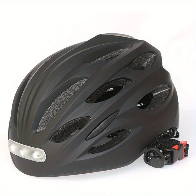 QJUHUNG Bright Urban Cycling Helmet - Front & Rear LED Safety Lights - Adjustable Fit for Men & Women - Perfect for Commuting Biking & Leisure Rides