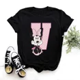 thumbnail image 3 of Camisetas de algodón de manga corta de verano para niños, camiseta rosa con letras de Minnie Mouse, fuente ABCDEFG, divertida y bonita para niño y niña, 3 of 5