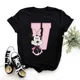 thumbnail image 3 of Camiseta de algodón para niños de Disney Minnie Mouse, divertida camiseta con estampado de 26 letras mayúsculas de la A a la Z, camisetas góticas para niñas, camisetas kawaii de verano, 3 of 5