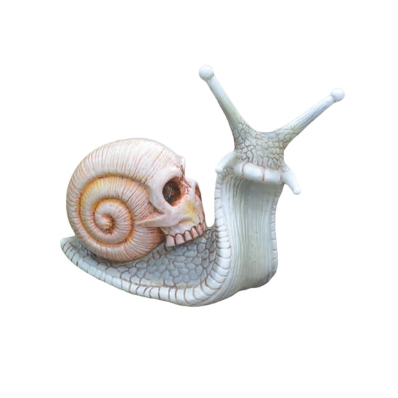 Okbabeha Halloween Skeleton Snail Resin Crafts, Snail Skull Sculpture Gothic Decoration, Garden Snail Statue Patio Snail Figurine Crafts, Outdoor Home Yard Garden Skeleton Art Sculpture Ornament