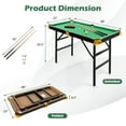 thumbnail image 3 of Costway 47" Folding Billiard Table Pool Game Table Indoor Kids w/ Cues Brush Chalk Green, 3 of 10
