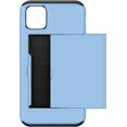 thumbnail image 2 of Wallet Case for iPhone 11 Case with Card Holder Protective Case Dual Layer Shockproof Hard PC Soft Hybrid Rubber Anti Scratch Case for iPhone 11 6.1 inch (Light Blue), 2 of 15