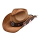 thumbnail image 4 of Sombrero de vaquero occidental, gorra de ala ancha, accesorio de disfraz versátil, gorra de jazz para rosa, 4 of 9