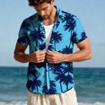 thumbnail image 2 of LMOIPLI Hawaiian Shirt for Men Short Sleeves Tropical Printed Fashion Casual Button Down Summer Beach Floral Shirts Blue XL, 2 of 9