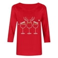 thumbnail image 5 of 3/4 Sleeve Pullover for Women Wine Glass Sweatshirt Goblet Tops Fashion Festival Outfits Rhinestone Shirts Sequin Tees Merry Christmas Clothes Trendy Tops, 5 of 5