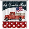 thumbnail image 4 of 72x72inch Let Freedom Ring Patriotic Theme Shower Curtain American Flag Retro Red Truck Bath Curtain Decor 4th of July American Home Hotel Bathroom Bathtub Polyester with Hooks, 4 of 6