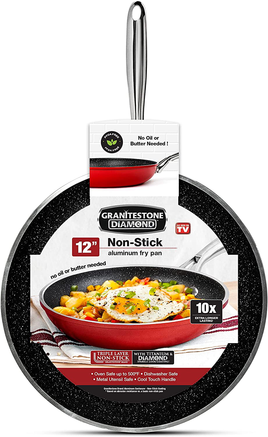 Granitestone 10 Piece Nonstick Red Cookware Set : Target