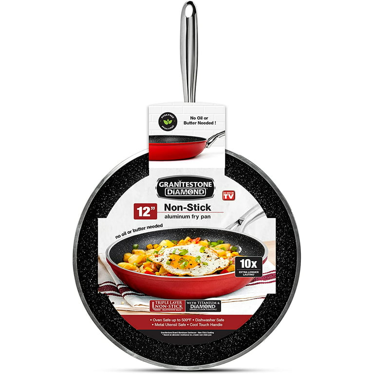 Granite Stone Non-stick Mineral Titanium Infused Round Frying Pans