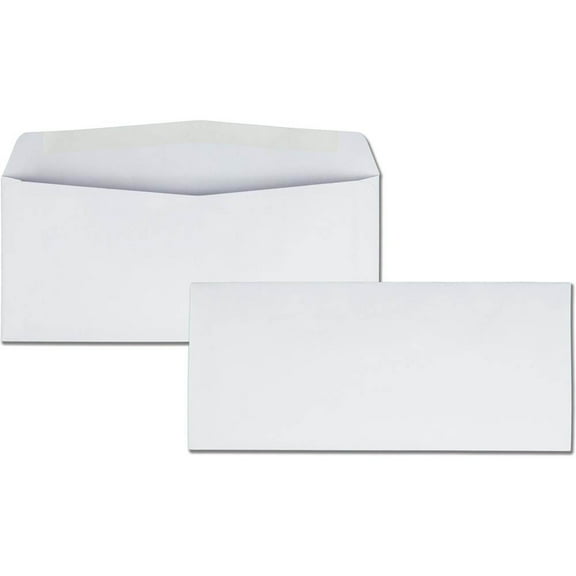 Quality Park No. 10 Regular Business Envelopes - Business- 9 1by2"W x 4 1by8" L- 24 lb - Gummed - Wove - White