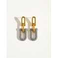 thumbnail image 1 of Aretes de oro laminado en forma de U con brillos, 1 of 6
