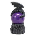 thumbnail image 3 of Twilight Dragon Resting On Purple Sandstorm Glass Ball Statue Sound Sensor Decor, 3 of 7