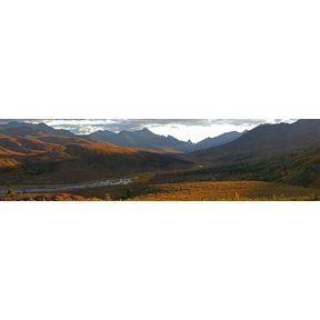 Panoramic Of Tombstone Lookout In Autumn Klondike Valley Dempster Highway Yukon Canvas Art - Robert Postma Design Pics (28 x 7)