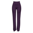 thumbnail image 4 of Outfmvch Joggers For Women Cargo Sweatpants For Women Dress Pants Womens Black Work Pants Solid Stretch High Waist Zipper High Waist Straight Pants With Pocket Trousers Womens Sweatpants Purple M, 4 of 5