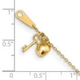 thumbnail image 3 of Primal Gold 14 Karat Yellow Gold Gold Heart and Key 9-inch Plus 1-inch Extension Anklet, 3 of 4