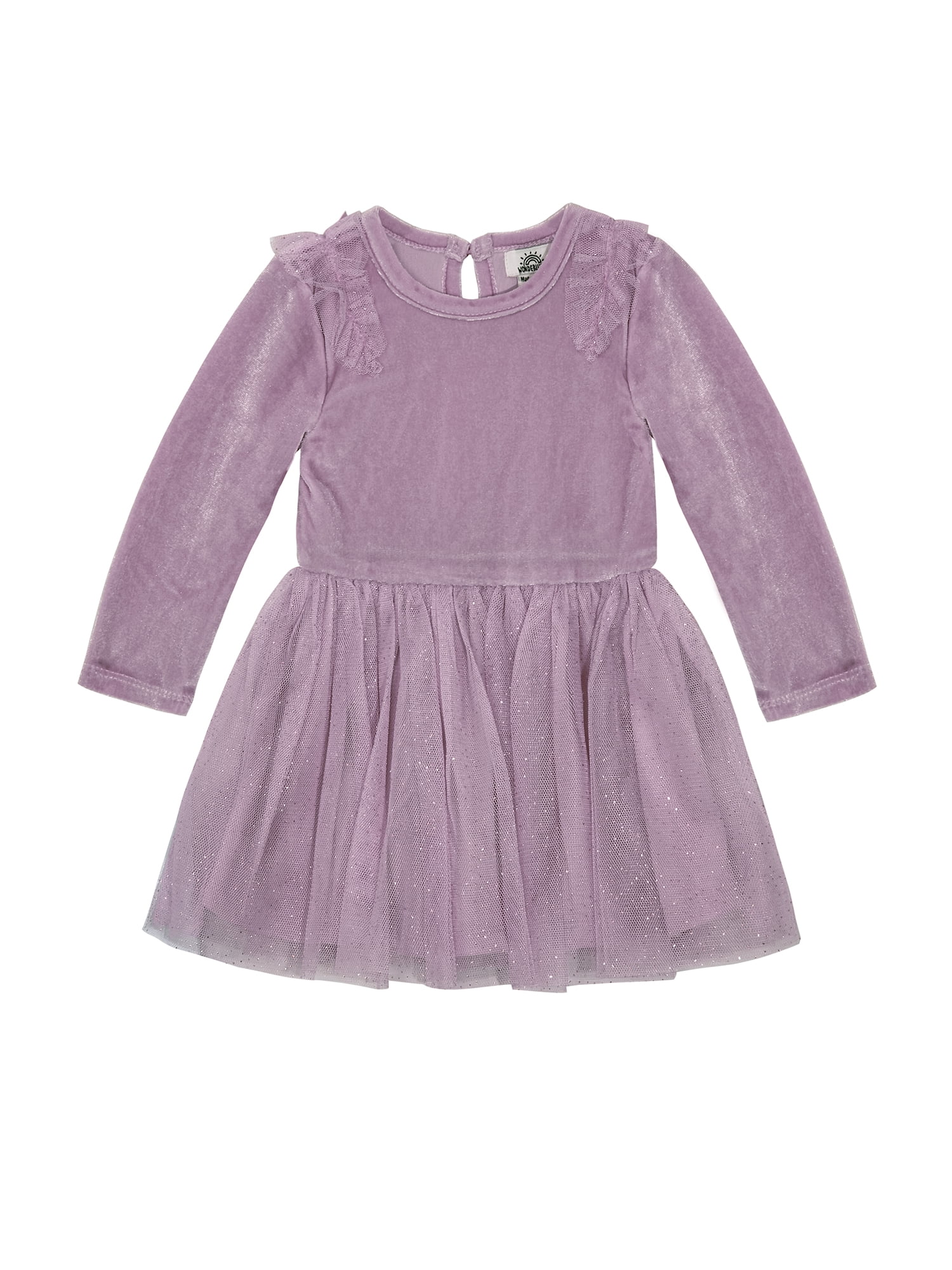 Wonderluxe Baby Girls' Long Sleeve Velvet Dress, 3-Piece Set, Sizes 0-3M-24M