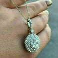 thumbnail image 3 of Bluebell Jewels White Round Cut Cubic Zirconia Double Halo Cluster Pendant Necklace14k White Gold Finish, 3 of 4