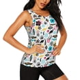 thumbnail image 2 of Wukai Dinosaur Print &nbsp;Women's Workout Tank Top Mesh Yoga Shirts Athletic Running Tank Tops Athletic Gym Shirts -, 2 of 8