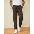 thumbnail image 5 of COOFANDY Men's Casual Pants Drawstring Elastic Waist Chino Pants Straight Leg Slacks Cotton Twill Trousers with Pockets, 5 of 6