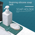 thumbnail image 4 of Almohadilla de silicona para secar la mesa, almohadilla de silicona cuadrada para escurrir el jabón, caja de jabón para el baño, soporte de silicona para jabón, 4 of 4