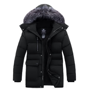 Wantdo Men's Winter Parka Jacket with Removable Hood