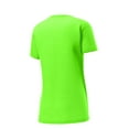 thumbnail image 4 of Sport Tek Adult Female Women Plain Short Sleeves T-Shirt Neon Green Medium, 4 of 4