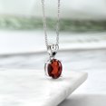 thumbnail image 4 of Gem Stone King 3.68 Ct Oval Red Garnet Black Diamond 925 Sterling Silver Pendant, 4 of 4