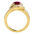thumbnail image 3 of Mauli Jewels Rings for Women 1.60 Carat Diamond And Created Ruby Ring 4-prong 14k Yellow Gold, 3 of 6