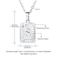 thumbnail image 3 of U7 Initial Monogram Necklace Letter Pendant S Platinum Plated for Women Men,Square Capital Resizable Chain, 3 of 7