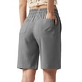 thumbnail image 4 of on Sale Prime BiZtdJrK Bermuda Shorts for Women Knee Length Drawstring Cotton Linen Shorts Loose Lightweight Summer Vacation Shorts with Pockets Gray XL, 4 of 8