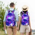 thumbnail image 5 of Rateoe Swirl Print Blue Purple1 Pattern Canvas College Laptop Backpack,Travel Daypack,Durable Rucksack Travel Notebook Bag School Backpack Book Bag for Men Women-Medium, 5 of 7