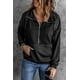 thumbnail image 3 of ABPHQTO Sudadera de mujer con media cremallera y parche acolchado negro M, 3 of 5