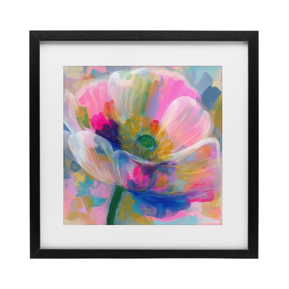 Stupell Industries Backlit Kaleidoscopic Poppy Black Framed Print Under Glass, design by Chromatic Storm Studio