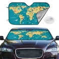 thumbnail image 2 of Uemuo World Map With Landmarks Pattern Accordion Car Windshield Sun Shade, Foldable Reflective Sun Visor for Car, Reflector Windshield Sunshade-Medium, 2 of 7