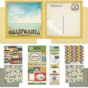 Scrapbook Customs Themed Paper and Stickers Scrapbook Kit, California Vintage, 12 inch by 12 inch, Multicolor