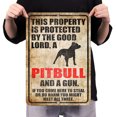 thumbnail image 4 of Placa Metal Vintage Advertencia Perro Pintura Hierro Rectangular Del Pared 30x40m, 4 of 9